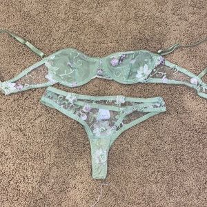 green lingerie set